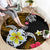 Hawaii Turtle and Tropical Flower Round Carpet Polynesian Pattern