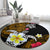 Hawaii Turtle and Tropical Flower Round Carpet Polynesian Pattern