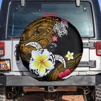 Hawaii Turtle and Tropical Flower Spare Tire Cover Polynesian Pattern LT03 Black - Polynesian Pride