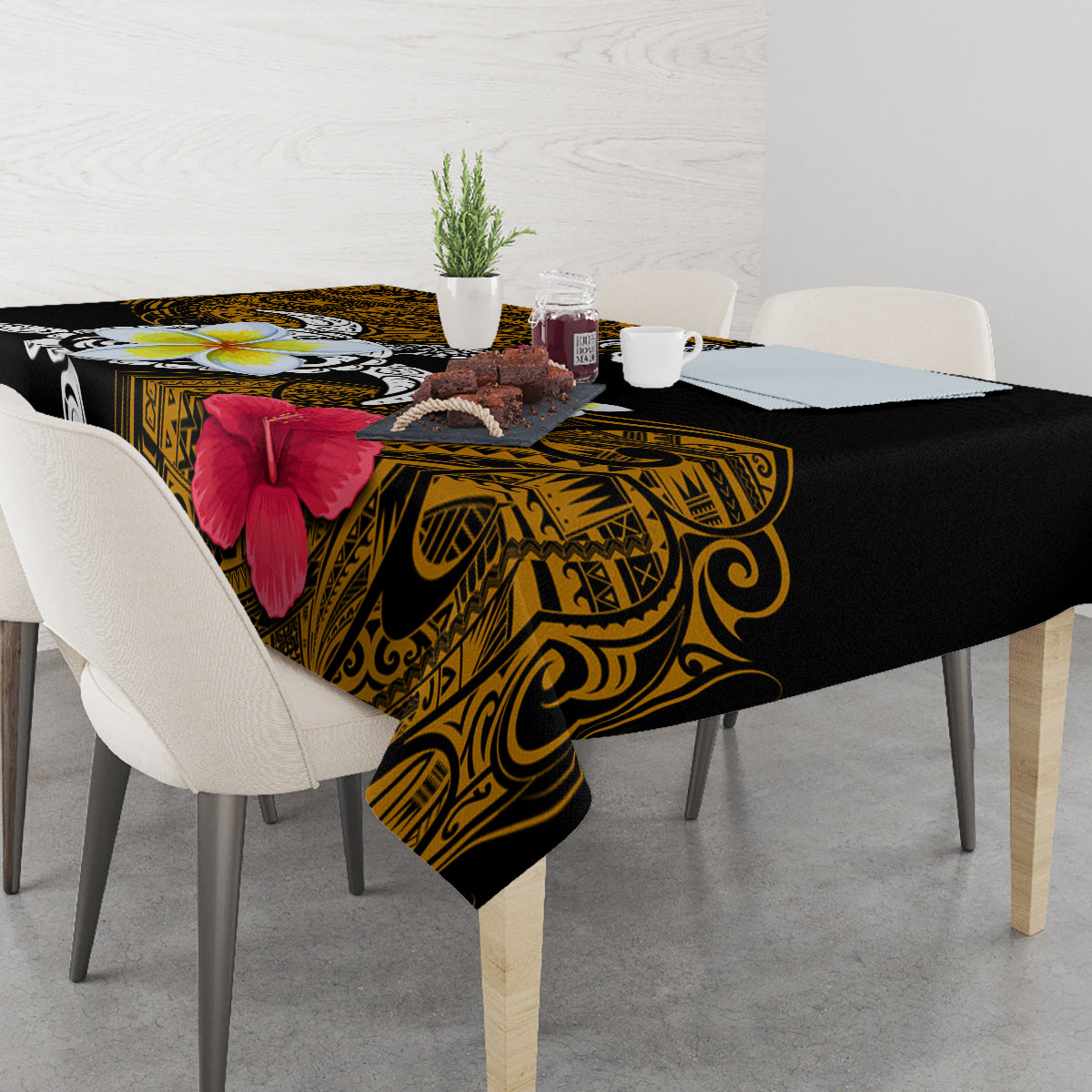 Hawaii Turtle and Tropical Flower Tablecloth Polynesian Pattern LT03 - Polynesian Pride
