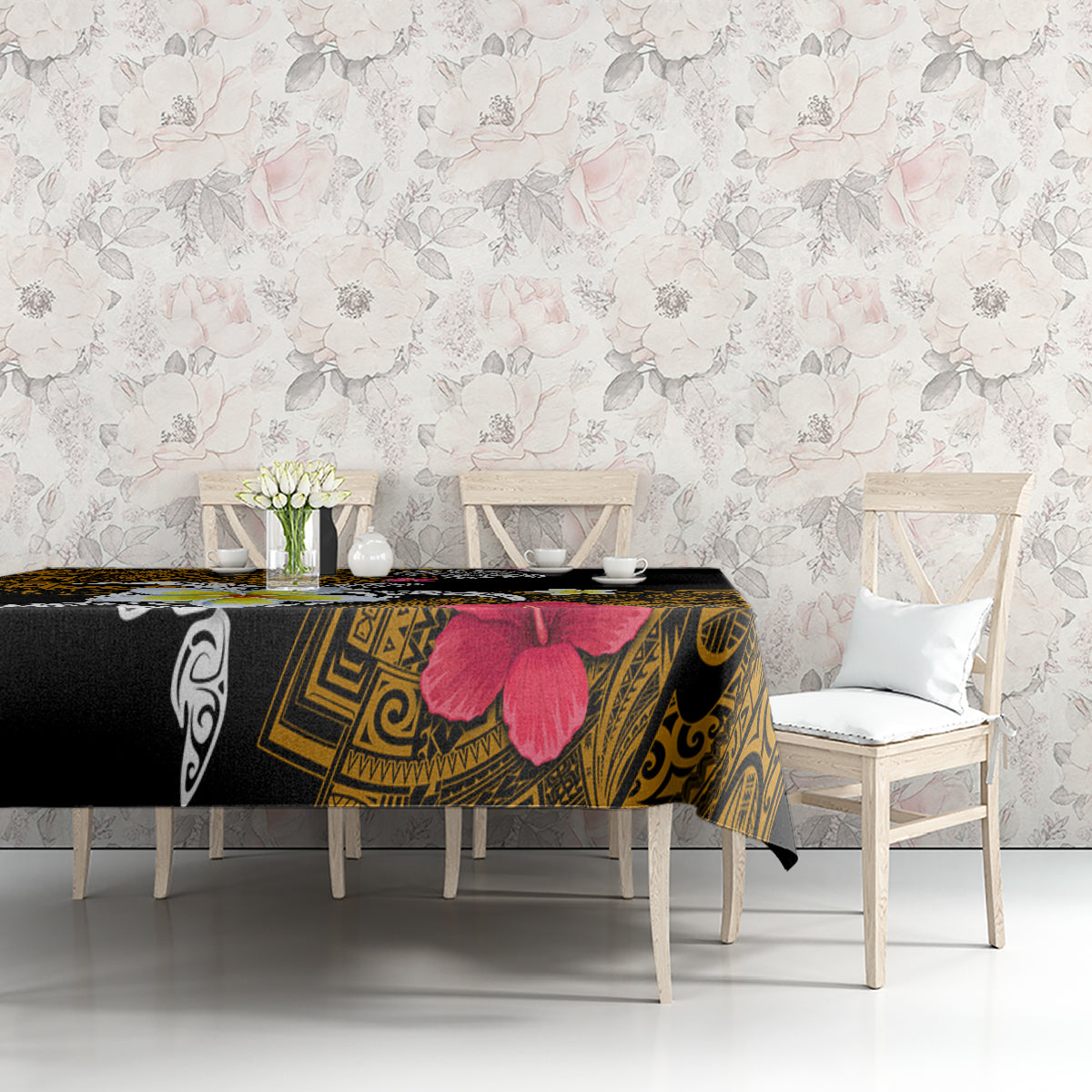 Hawaii Turtle and Tropical Flower Tablecloth Polynesian Pattern LT03 - Polynesian Pride