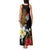 Hawaii Turtle and Tropical Flower Tank Maxi Dress Polynesian Pattern