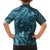 Hawaiian Manta Ray and Polynesian Tribal Tattoo Family Matching Puletasi and Hawaiian Shirt Turquoise Color LT03