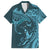 Hawaiian Manta Ray and Polynesian Tribal Tattoo Family Matching Puletasi and Hawaiian Shirt Turquoise Color LT03