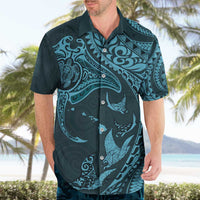 Hawaiian Manta Ray and Polynesian Tribal Tattoo Hawaiian Shirt Turquoise Color LT03 - Polynesian Pride