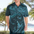 Hawaiian Manta Ray and Polynesian Tribal Tattoo Hawaiian Shirt Turquoise Color LT03