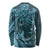 Hawaiian Manta Ray and Polynesian Tribal Tattoo Long Sleeve Shirt Turquoise Color LT03