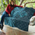 Hawaiian Manta Ray and Polynesian Tribal Tattoo Quilt Turquoise Color LT03