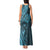 Hawaiian Manta Ray and Polynesian Tribal Tattoo Tank Maxi Dress Turquoise Color LT03