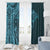 Hawaiian Manta Ray and Polynesian Tribal Tattoo Window Curtain Turquoise Color LT03