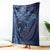 Hawaiian Manta Ray and Polynesian Tribal Tattoo Blanket Dark Navy Color LT03