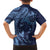 Hawaiian Manta Ray and Polynesian Tribal Tattoo Family Matching Off The Shoulder Long Sleeve Dress and Hawaiian Shirt Dark Navy Color LT03