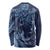 Hawaiian Manta Ray and Polynesian Tribal Tattoo Long Sleeve Shirt Dark Navy Color LT03