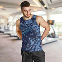 Hawaiian Manta Ray and Polynesian Tribal Tattoo Men Tank Top Dark Navy Color LT03 Dark Navy - Polynesian Pride