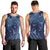 Hawaiian Manta Ray and Polynesian Tribal Tattoo Men Tank Top Dark Navy Color LT03