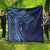 Hawaiian Manta Ray and Polynesian Tribal Tattoo Quilt Dark Navy Color LT03