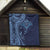 Hawaiian Manta Ray and Polynesian Tribal Tattoo Quilt Dark Navy Color LT03