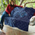 Hawaiian Manta Ray and Polynesian Tribal Tattoo Quilt Dark Navy Color LT03