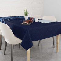 Hawaiian Manta Ray and Polynesian Tribal Tattoo Tablecloth Dark Navy Color LT03 - Polynesian Pride