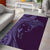 Hawaiian Manta Ray and Polynesian Tribal Tattoo Area Rug Purple Color LT03