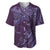 Hawaiian Manta Ray and Polynesian Tribal Tattoo Baseball Jersey Purple Color LT03