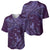 Hawaiian Manta Ray and Polynesian Tribal Tattoo Baseball Jersey Purple Color LT03