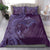 Hawaiian Manta Ray and Polynesian Tribal Tattoo Bedding Set Purple Color LT03