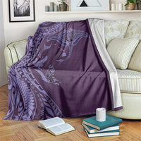 Hawaiian Manta Ray and Polynesian Tribal Tattoo Blanket Purple Color LT03 Purple - Polynesian Pride