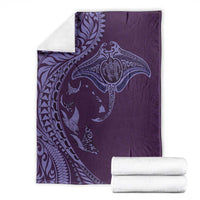 Hawaiian Manta Ray and Polynesian Tribal Tattoo Blanket Purple Color LT03 - Polynesian Pride