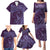 Hawaiian Manta Ray and Polynesian Tribal Tattoo Family Matching Puletasi and Hawaiian Shirt Purple Color LT03