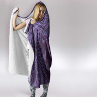 Hawaiian Manta Ray and Polynesian Tribal Tattoo Hooded Blanket Purple Color LT03 - Polynesian Pride