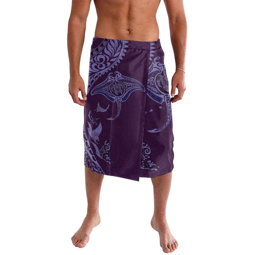 Hawaiian Manta Ray and Polynesian Tribal Tattoo Lavalava Purple Color LT03 Purple - Polynesian Pride
