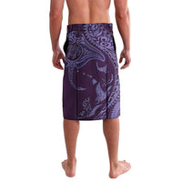 Hawaiian Manta Ray and Polynesian Tribal Tattoo Lavalava Purple Color LT03 - Polynesian Pride