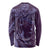 Hawaiian Manta Ray and Polynesian Tribal Tattoo Long Sleeve Shirt Purple Color LT03