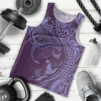 Hawaiian Manta Ray and Polynesian Tribal Tattoo Men Tank Top Purple Color LT03 - Polynesian Pride