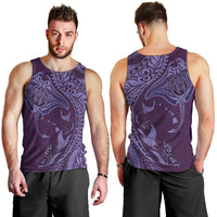 Hawaiian Manta Ray and Polynesian Tribal Tattoo Men Tank Top Purple Color LT03 - Polynesian Pride