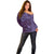 Hawaiian Manta Ray and Polynesian Tribal Tattoo Off Shoulder Sweater Purple Color LT03