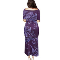 Hawaiian Manta Ray and Polynesian Tribal Tattoo Puletasi Purple Color LT03 - Polynesian Pride