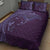 Hawaiian Manta Ray and Polynesian Tribal Tattoo Quilt Bed Set Purple Color LT03