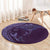 Hawaiian Manta Ray and Polynesian Tribal Tattoo Round Carpet Purple Color LT03