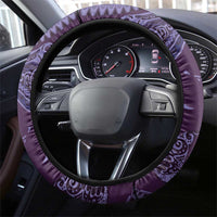 Hawaiian Manta Ray and Polynesian Tribal Tattoo Steering Wheel Cover Purple Color LT03