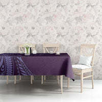 Hawaiian Manta Ray and Polynesian Tribal Tattoo Tablecloth Purple Color LT03 - Polynesian Pride