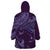 Hawaiian Manta Ray and Polynesian Tribal Tattoo Wearable Blanket Hoodie Purple Color LT03