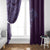 Hawaiian Manta Ray and Polynesian Tribal Tattoo Window Curtain Purple Color LT03