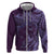Hawaiian Manta Ray and Polynesian Tribal Tattoo Zip Hoodie Purple Color LT03