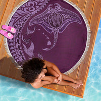 Hawaiian Manta Ray and Polynesian Tribal Tattoo Beach Blanket Pink Color LT03 - Polynesian Pride