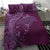 Hawaiian Manta Ray and Polynesian Tribal Tattoo Bedding Set Pink Color LT03