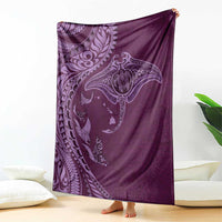 Hawaiian Manta Ray and Polynesian Tribal Tattoo Blanket Pink Color LT03 - Polynesian Pride