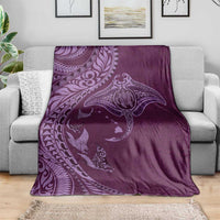 Hawaiian Manta Ray and Polynesian Tribal Tattoo Blanket Pink Color LT03 - Polynesian Pride