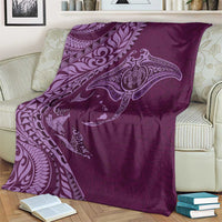 Hawaiian Manta Ray and Polynesian Tribal Tattoo Blanket Pink Color LT03 - Polynesian Pride